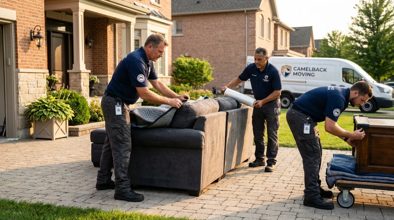 Large estate moving crew wrapping furniture in Carrizo Springs, TX