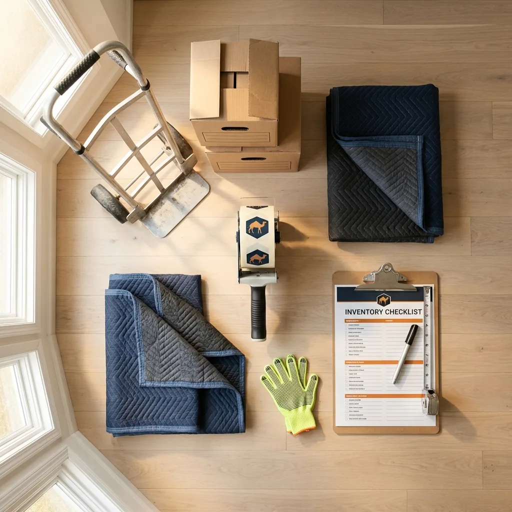 Professional moving supplies and packing materials layout for Carrizo Springs residential relocations
